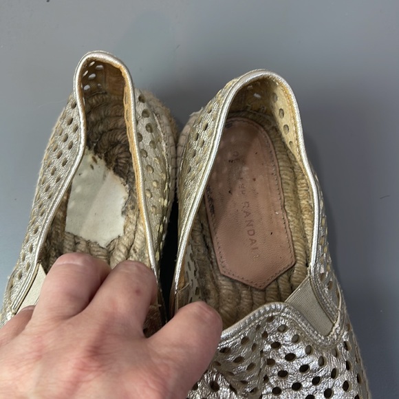 LOEFFLER RANDAL GOLD PERFORATED ESPADRILLES - Picture 7 of 7